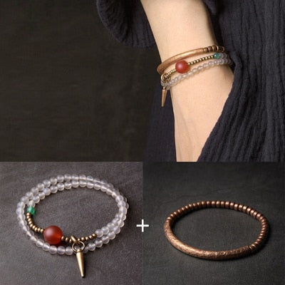 Natural White Onyx Thin Multilayer Bracelet