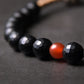 Faced Black Onyx Tibetan Bead Bracelet