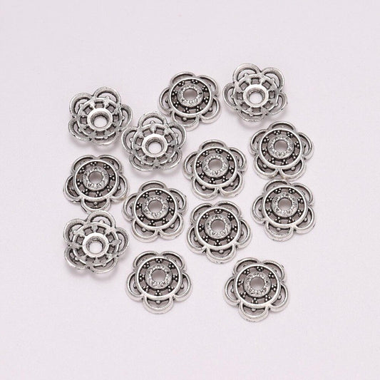 Capuchons de perles de fleurs de 10 mm pour la fabrication de bijoux, 50 pièces