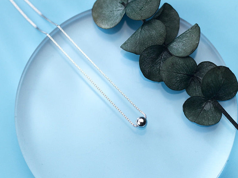 Tiny Simple Bead Pendant Necklace