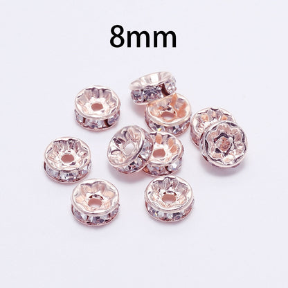 Rhinestone Rondelles Crystal Bead, 50pcs