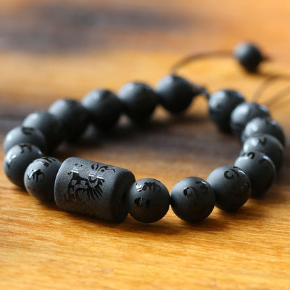 Six True Words - Matte Black Onyx Bracelet