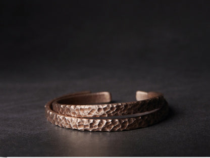 Hammered Solid Copper Vintage Cuff Bracelet