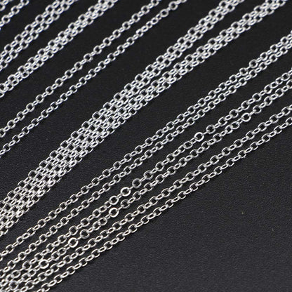 40cm White K Clasp Necklace Charm Chains, 12Pcs Pack