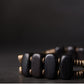 Two Row Bracelet, Ebony Wood and Copper Alloy Beads