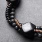 Mix Black Wood Ebony and Copper Beads Bracelet