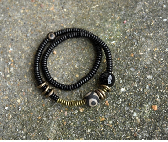 Black Onyx, Anti-evil Eye Ebony Beads Bracelet