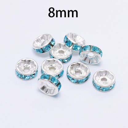 Rhinestone Rondelles Crystal Bead, 50pcs