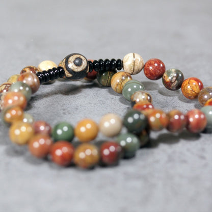 Bracelet extensible multi-rangs Picasso Jasper