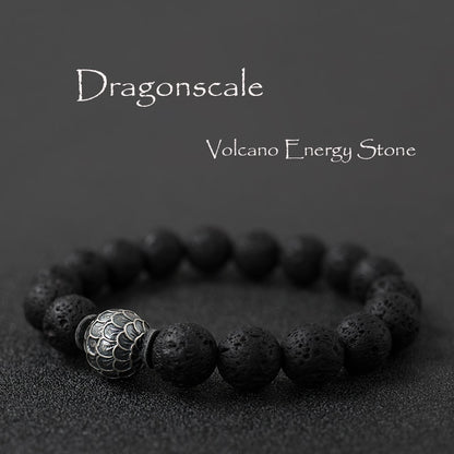 Lava Stone and Charm Bracelet