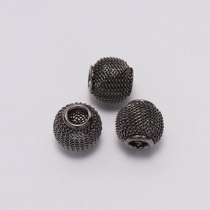 Perle d'espacement en maille métallique 10x12mm, grand trou, 10 pièces