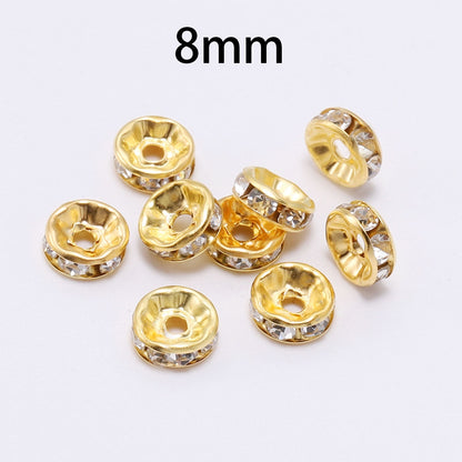 Rhinestone Rondelles Crystal Bead, 50pcs