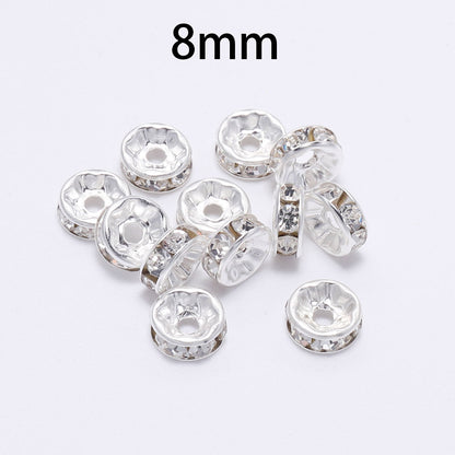 Rhinestone Rondelles Crystal Bead, 50pcs