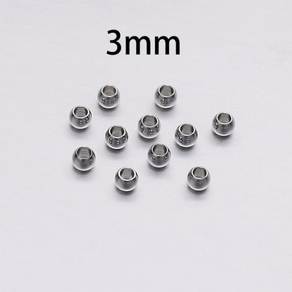 Round Stainless Steel Spacer Beads, 30-100pcs