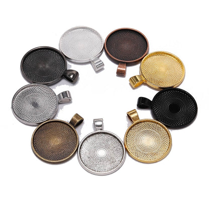 Plateau de base de cabochon de collier en or de 25 mm, 10 pièces