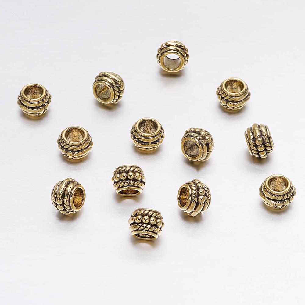 Perle d'espacement antique de 8 mm, 30 pièces