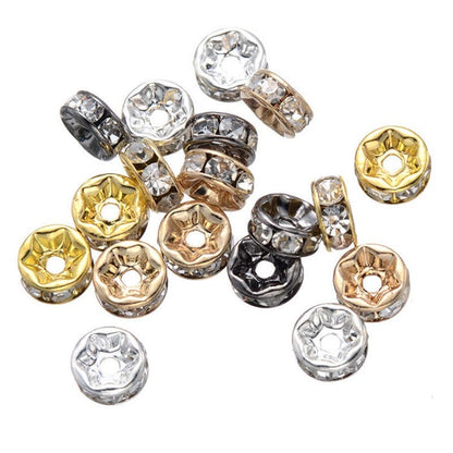 Rhinestone Rondelles Crystal Bead, 50pcs