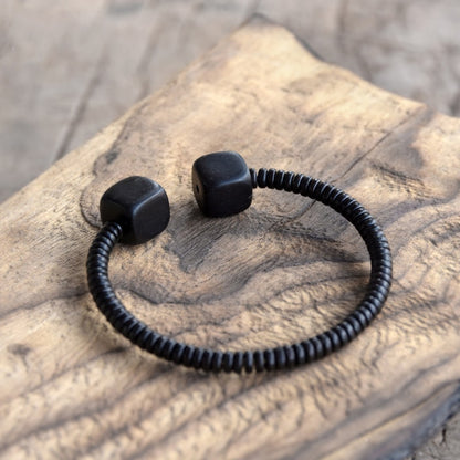 Ebony Black Wood Cuff Bracelet