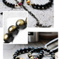 Paar-Armband mit Tigeraugen und schwarzen Obsidianperlen