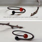 Tibetan Rope Braided Bracelet with Onyx and Red Agate Beads