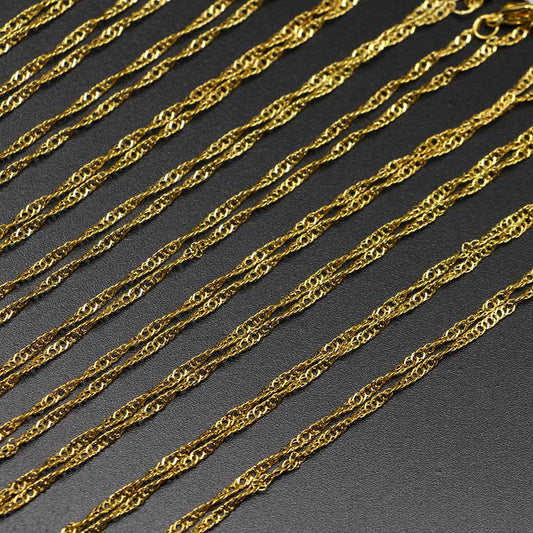 Halskette Wasserwellenketten mit Karabinerverschluss – 12er-Packung, 42 cm