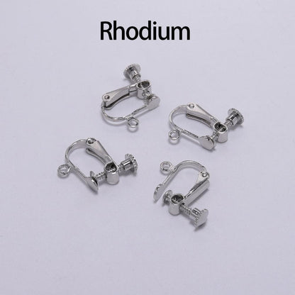 15x13mm Brass Screw Ear Clip, 10pcs