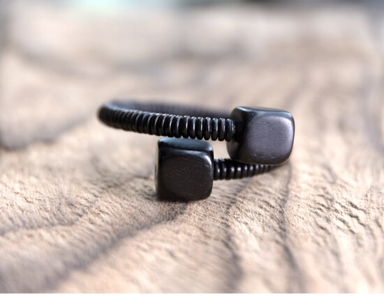 Ebony Black Wood Cuff Bracelet