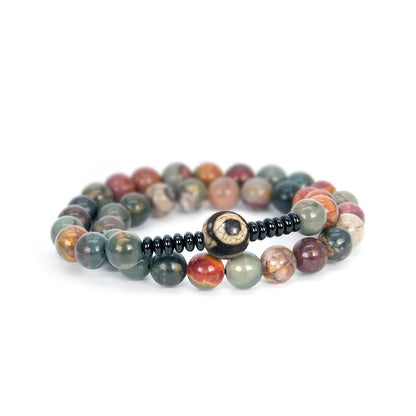 Bracelet extensible multi-rangs Picasso Jasper