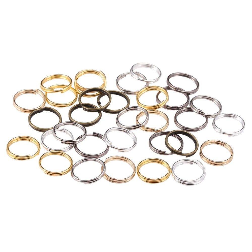 4-12mm Gold Double Loop Ringsб 50-200pcs