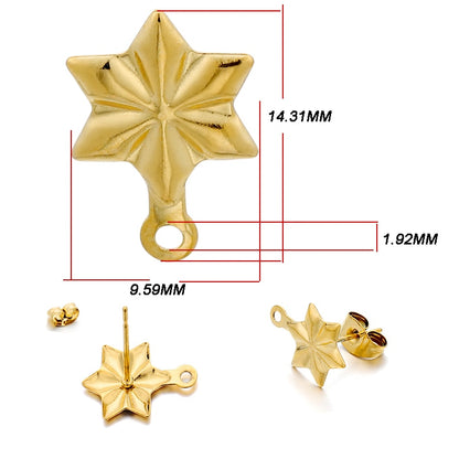 Edelstahl-Ohrstecker mit geometrischer Basis, 10 Stück