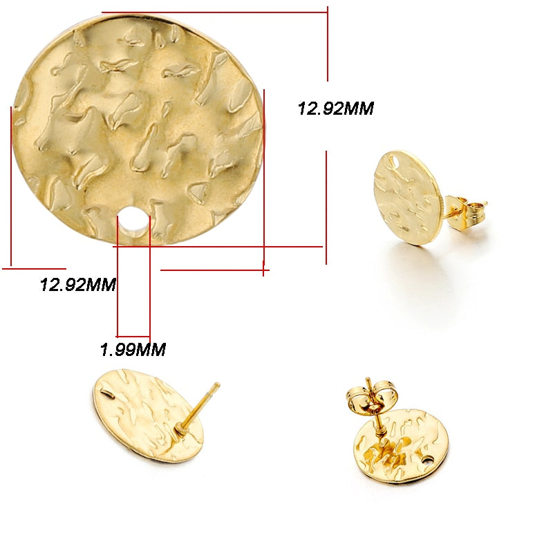 Edelstahl-Ohrstecker mit geometrischer Basis, 10 Stück