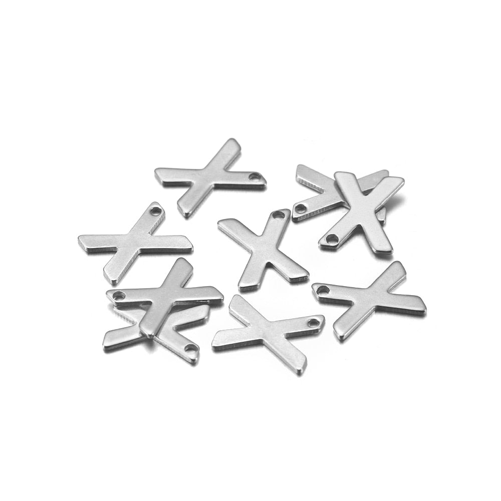 Stainless Steel A-Z Alphabet Letter Pendant, 50Pcs