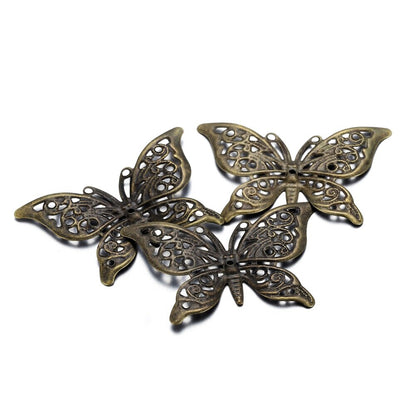 Butterfly Filigree Wraps Pendant, 30Pcs