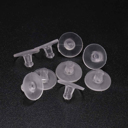 Fermoirs de boucles d'oreilles en caoutchouc de silicone, 100 pièces