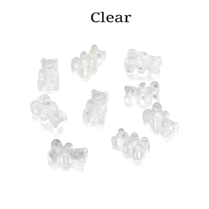 Transparent Cartoon Candy Bear Charm Pendants, 10Pcs