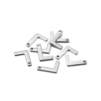 Stainless Steel A-Z Alphabet Letter Pendant, 50Pcs