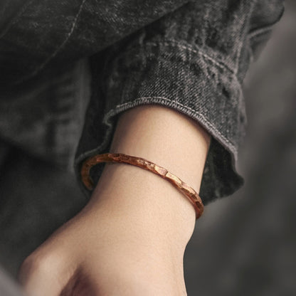 Hammered Bump Texture Copper Cuff Bracelet