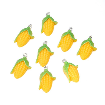 Pendentifs porte-clés en résine de fruits mélangés, 10 pièces