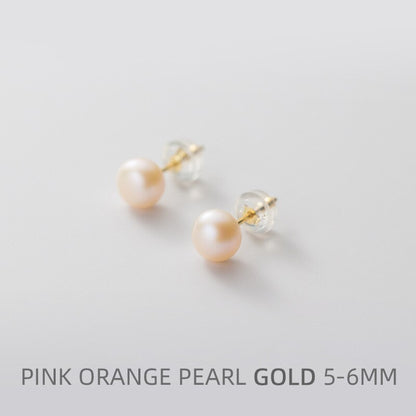 Multi-Color Natural Pearl Stud Earring