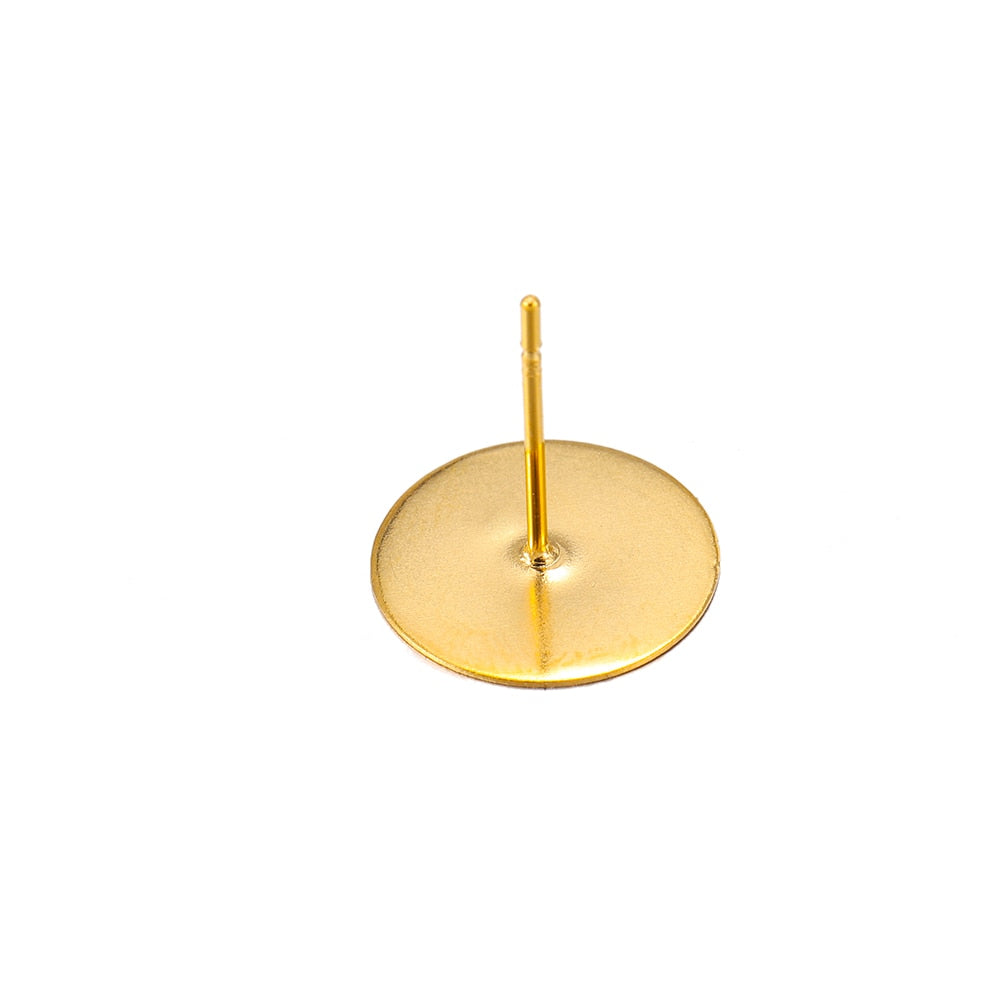 3–8 mm goldene Ohrsteckerbasis aus Edelstahl, 50 Stück
