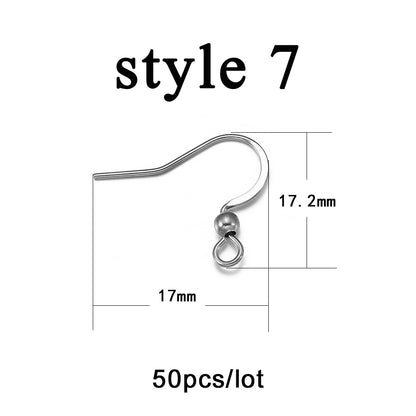 Hypoallergenic Stainless Steel Ear Hooks, 20-50Pcs