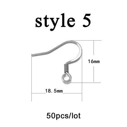 Hypoallergenic Stainless Steel Ear Hooks, 20-50Pcs