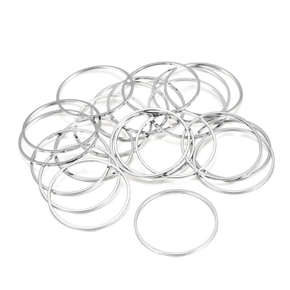 8-40mm Brass Closed Ring Earring Wires Hoops, 20-50pcs