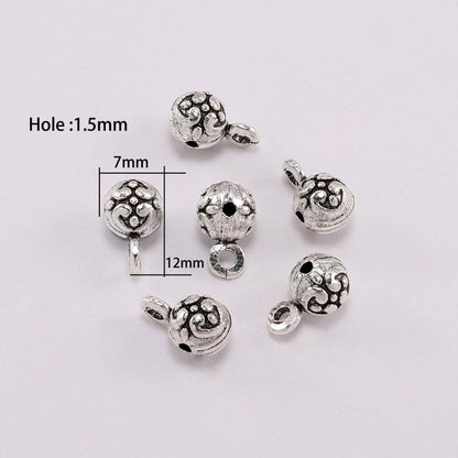 Antique Silver Clip Bail Connector Beads, 20pcs/lot