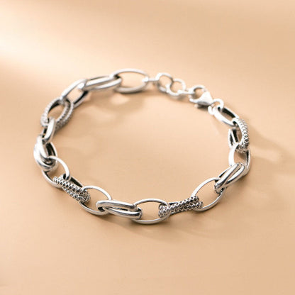 Geometric Oval Interlock Bracelet