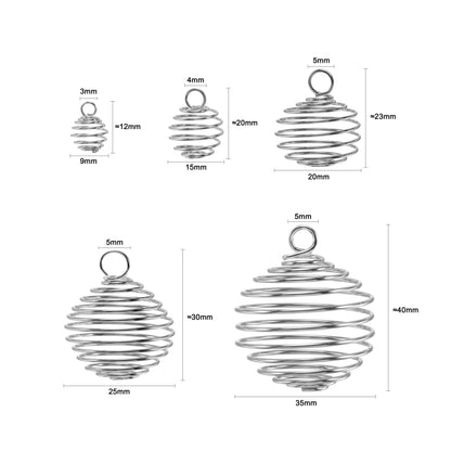 5-30Pcs 9-35mm Metal Spiral Beads Cage Pendants