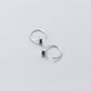 Rectangle Obsidian Hoop Earrings