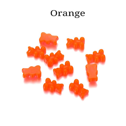 Transparent Cartoon Candy Bear Charm Pendants, 10Pcs