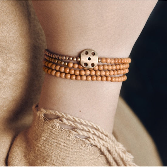 Bracelet Vajra aux noix d’olive, bijoux respectueux de l’environnement
