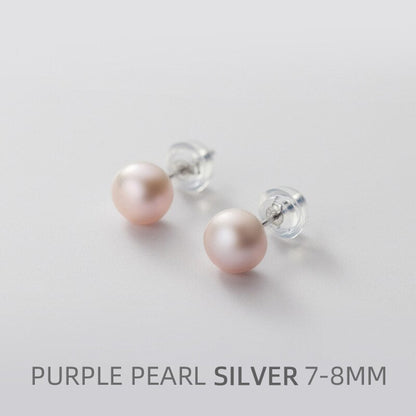 Multi-Color Natural Pearl Stud Earring